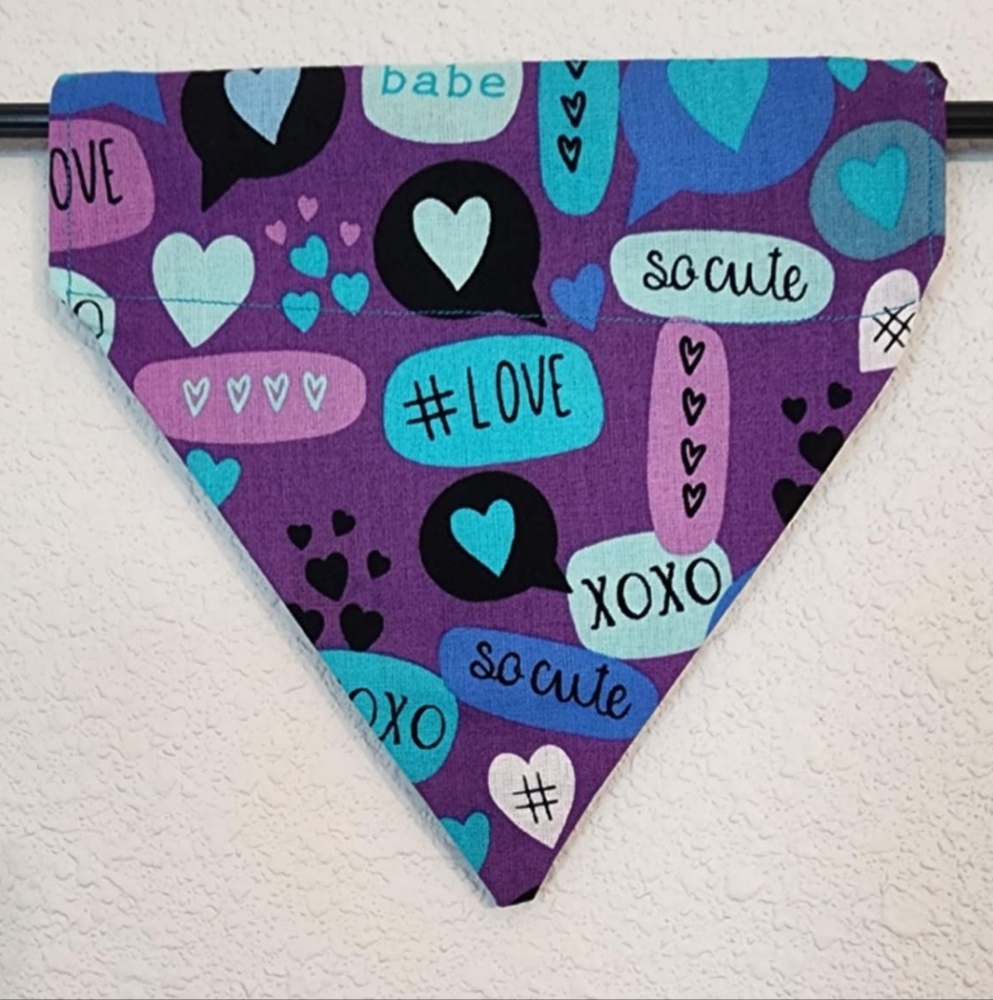 SMALL Purple and Blue Dog Bandana
